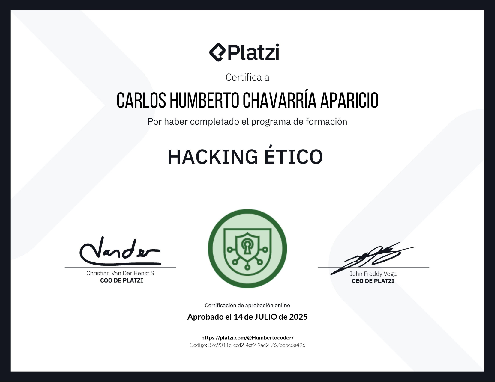 Diploma hacker_platzi