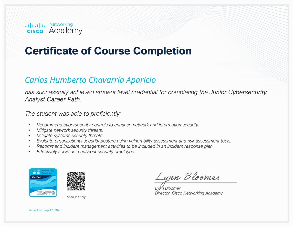 Diploma Junior Cybersecurity Analyst